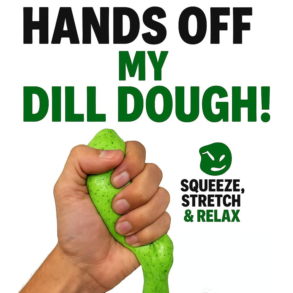 Gears Out Dill Dough Stress Putty texture shows softening through kneading