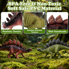 GearVibe dinosaurs with trees and rocks to enhance scene setup and storytelling
