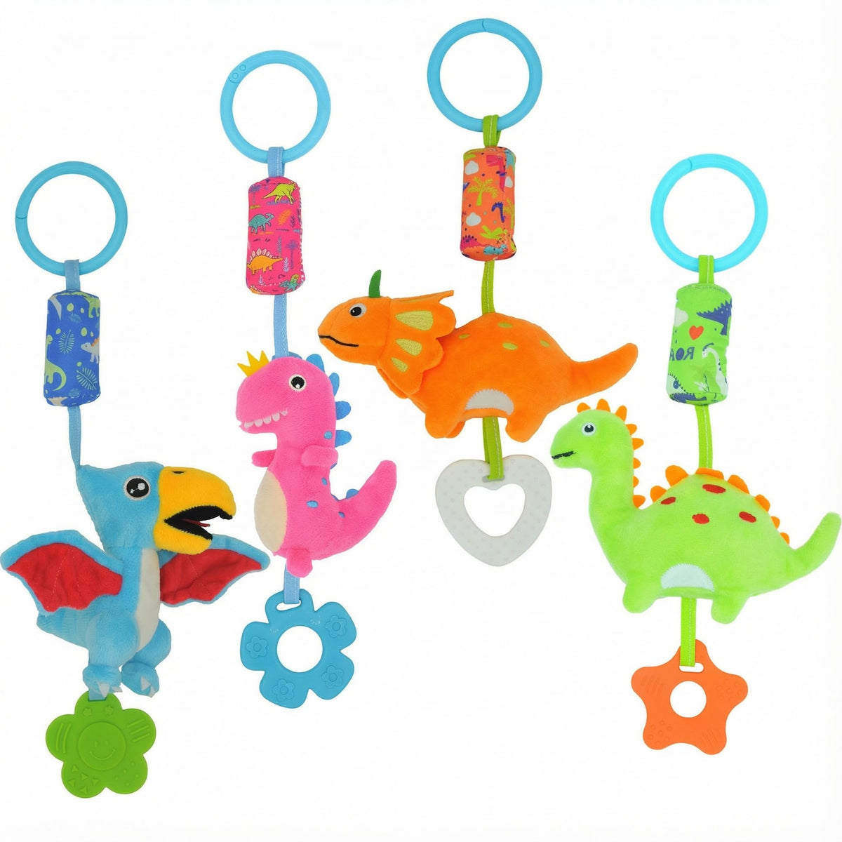 Gebra dinosaur hanging rattle for crib with soothing wind chime sound