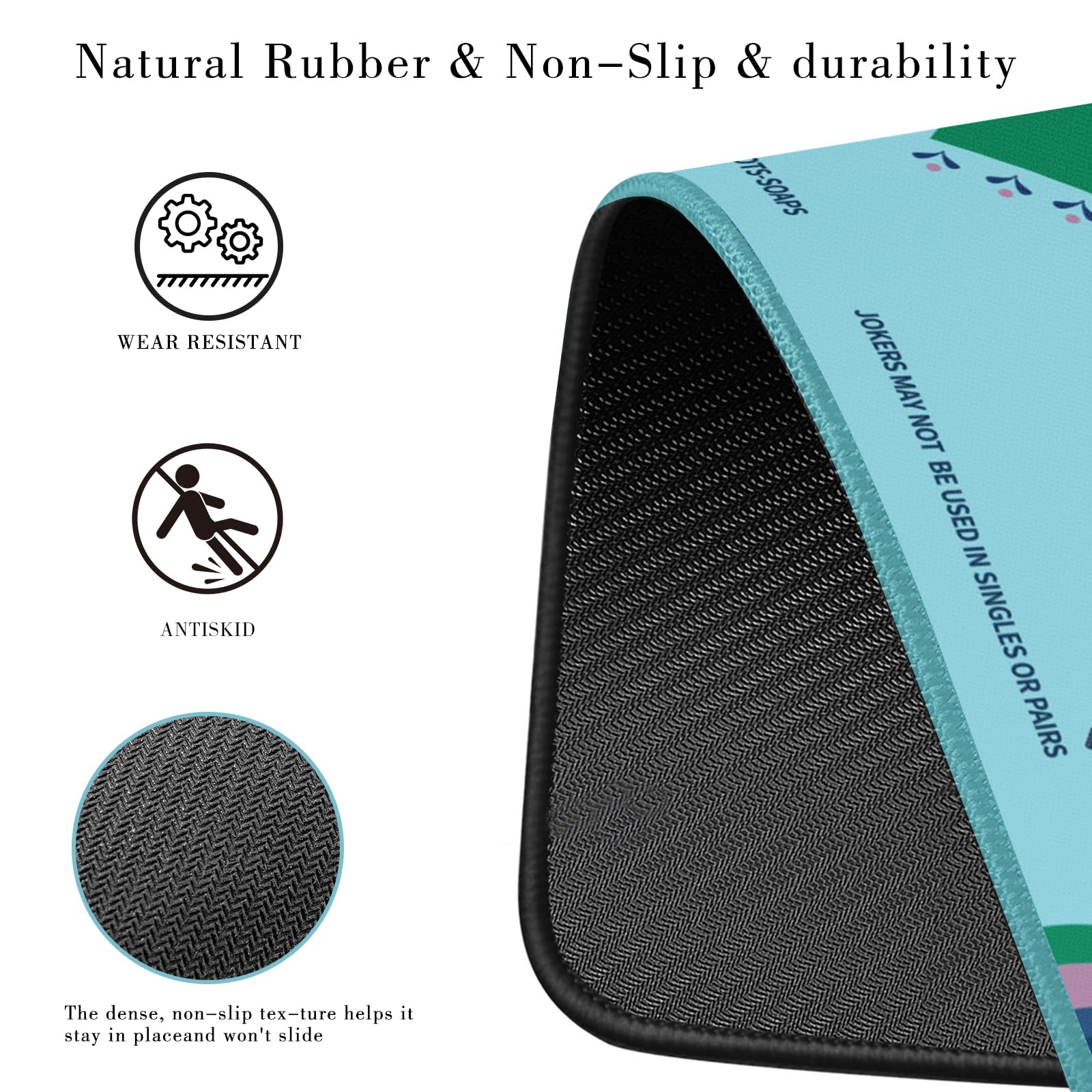 Gedgan turquoise mahjong mat folds compactly for easy storage and travel.