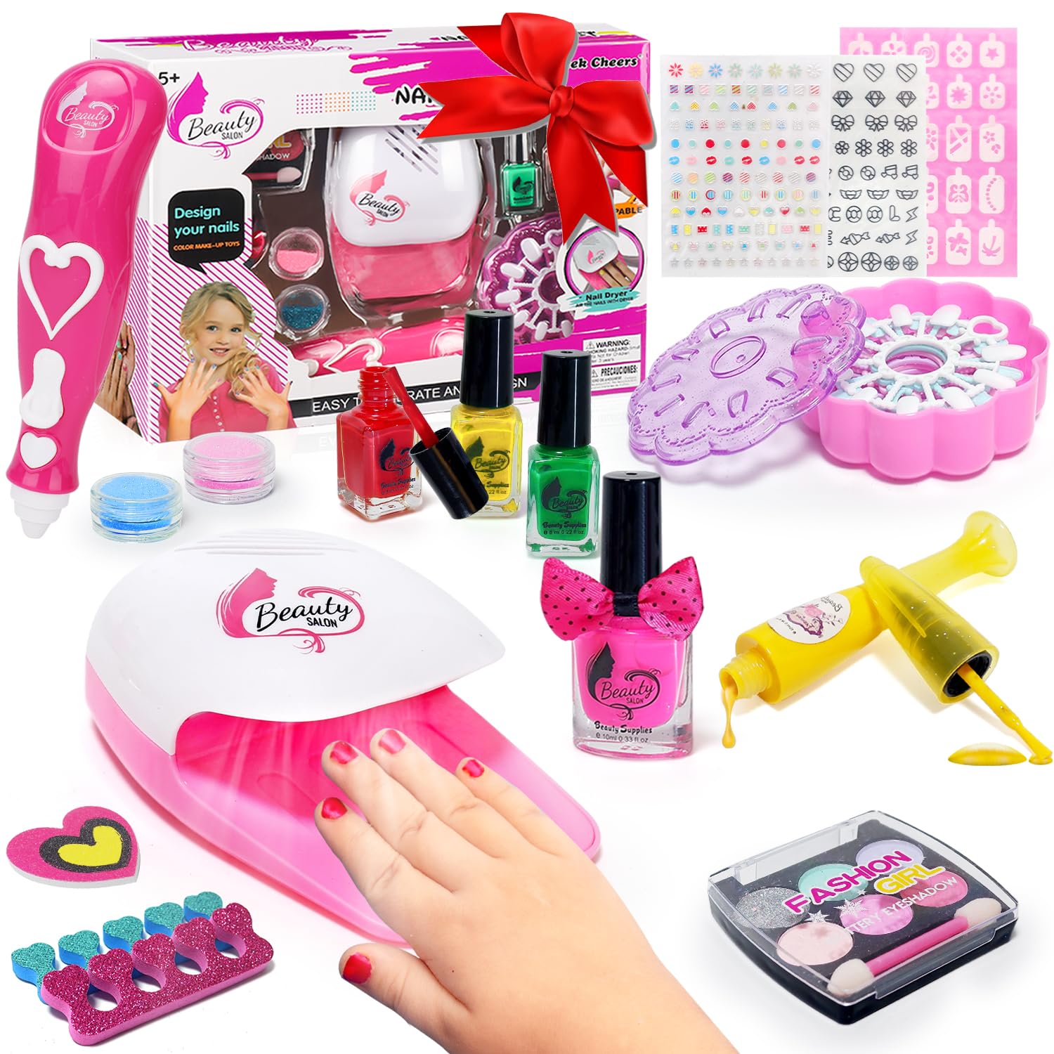 Geek Cheers nail dryer in action, delivering safe, room-temperature airflow for quick nails.