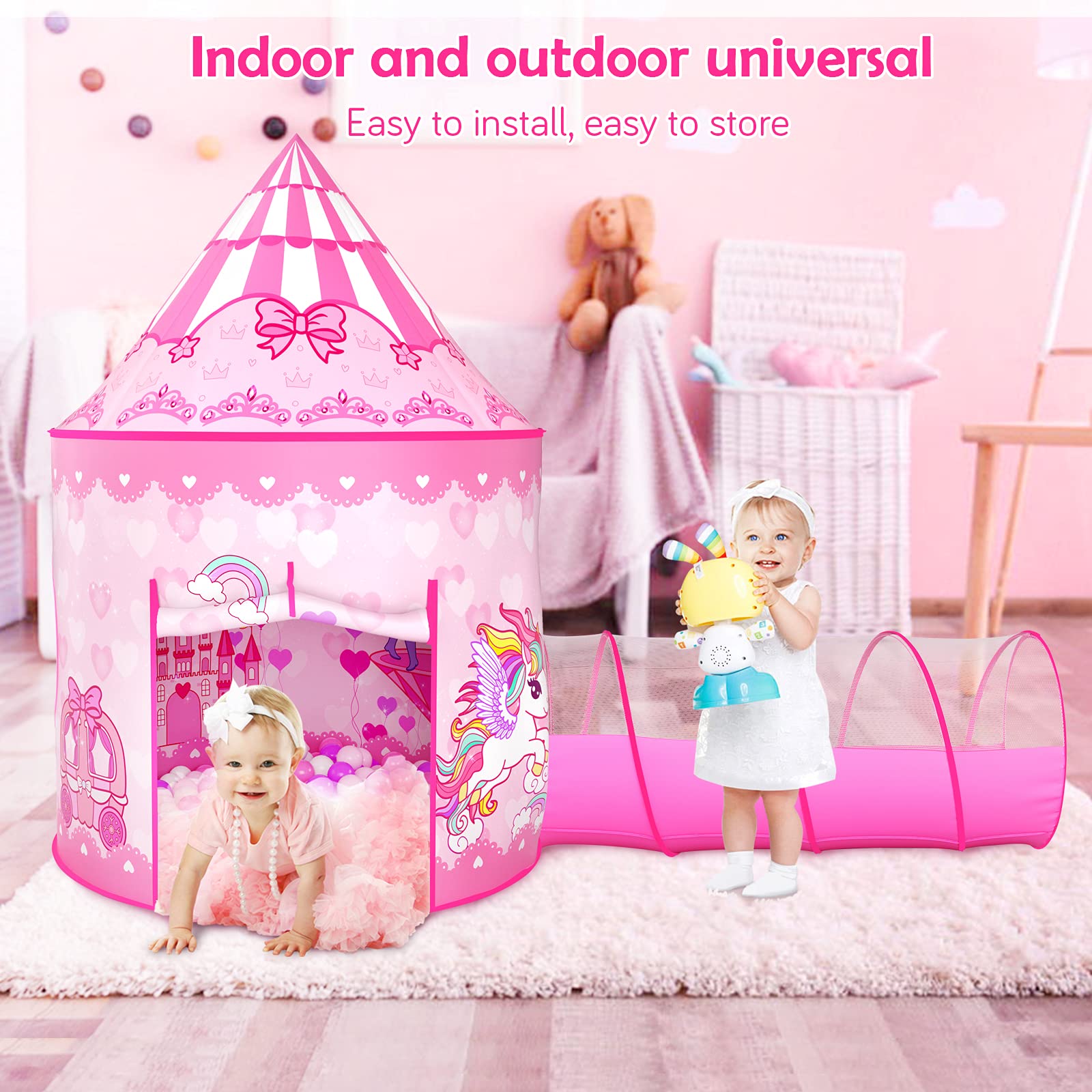 GeerWest 3-in-1 design allows seamless play with tent, tunnel, and ball pit.