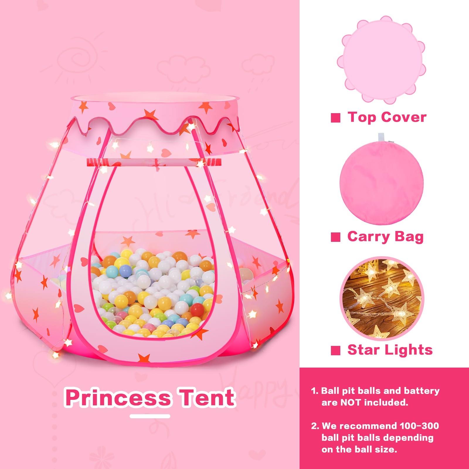 GeerWest pink princess tent presented as a charming birthday gift