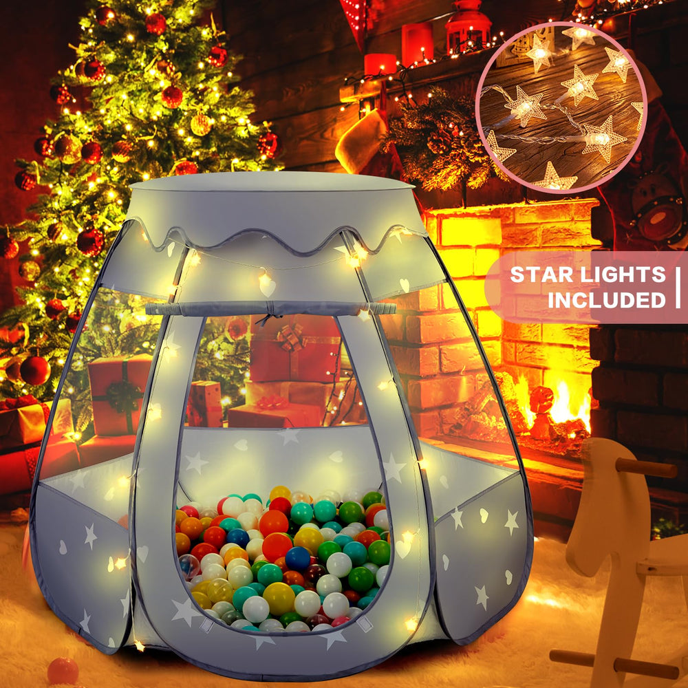GeerWest pop-up princess play tent in gray for quick setup