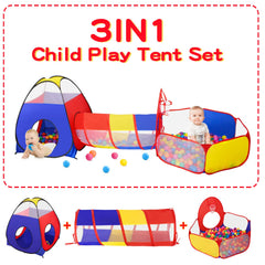 GeerWest toddler play tunnel connected to the tent for indoor adventures.