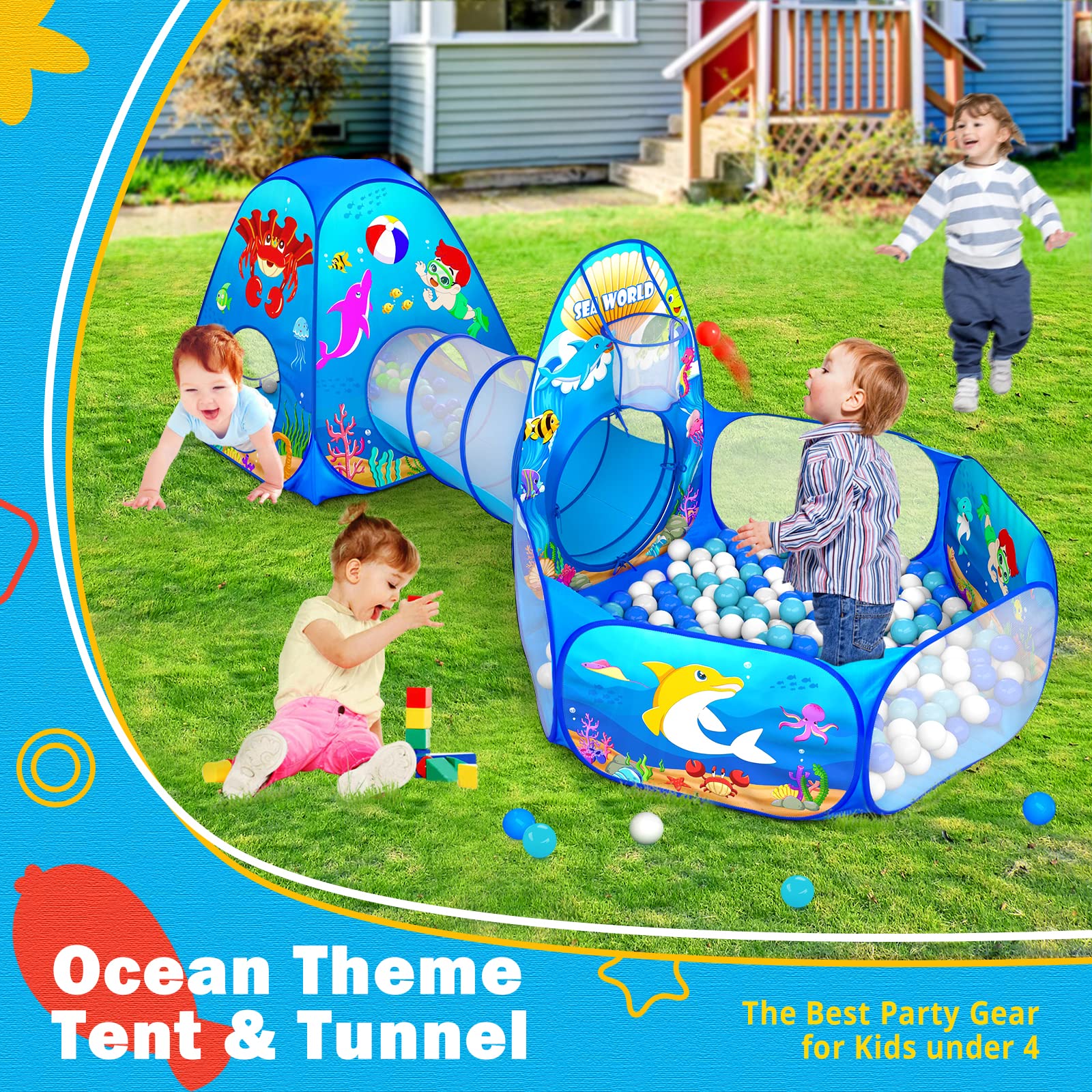 GeerWest triangular play tent, 40-inch height, inviting exploration space.