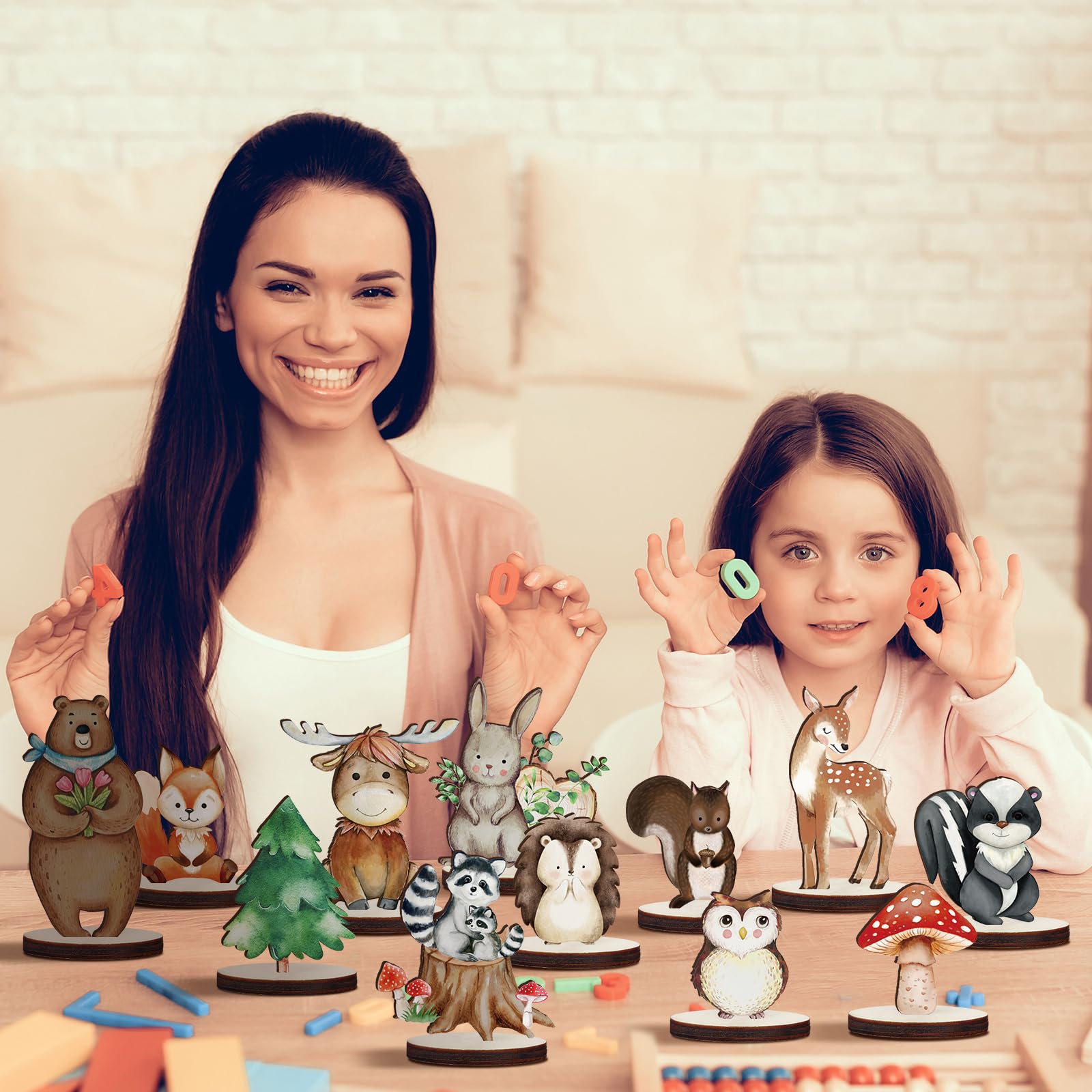 Geetery moose cutouts creating bold forest centerpieces for woodland parties.