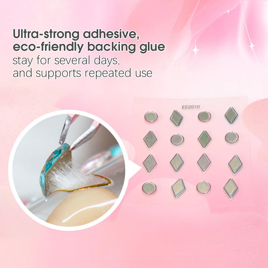 Geili Great 3D gem stick-on earrings applied to the ear provide instant shimmer.