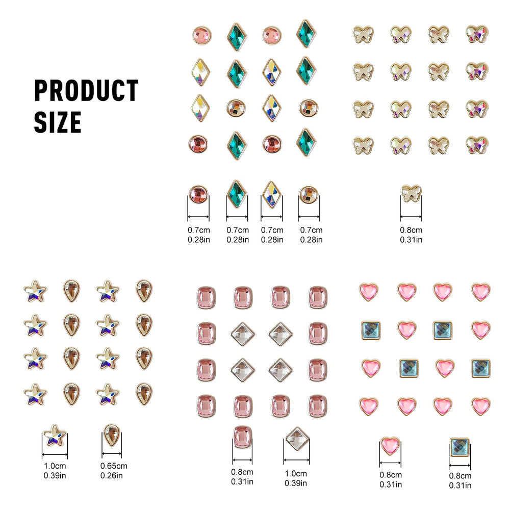 Geili Great pink gem sticker suits eye or cheek highlights with reusable backing.