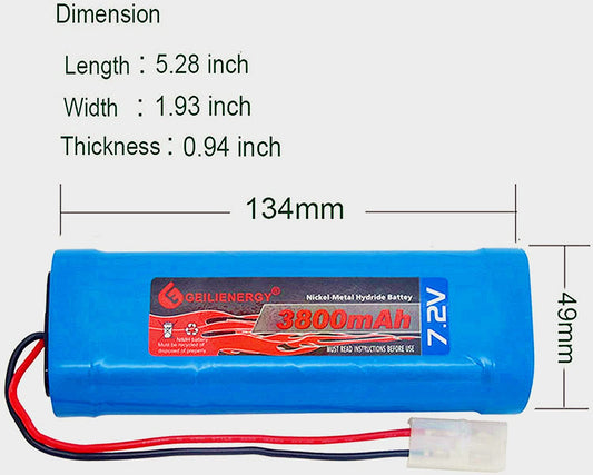 GEILIENERGY sub-C NiMH flat pack showing compact design
