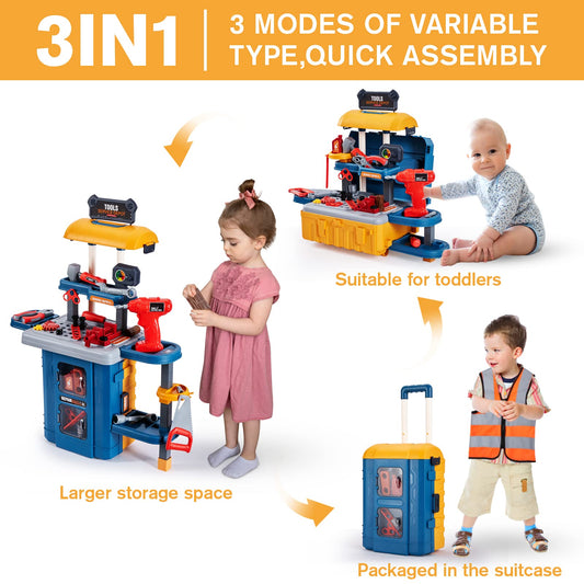 GEIYATOI 3-in-1 tool table shows versatility as stand, desk, and portable case