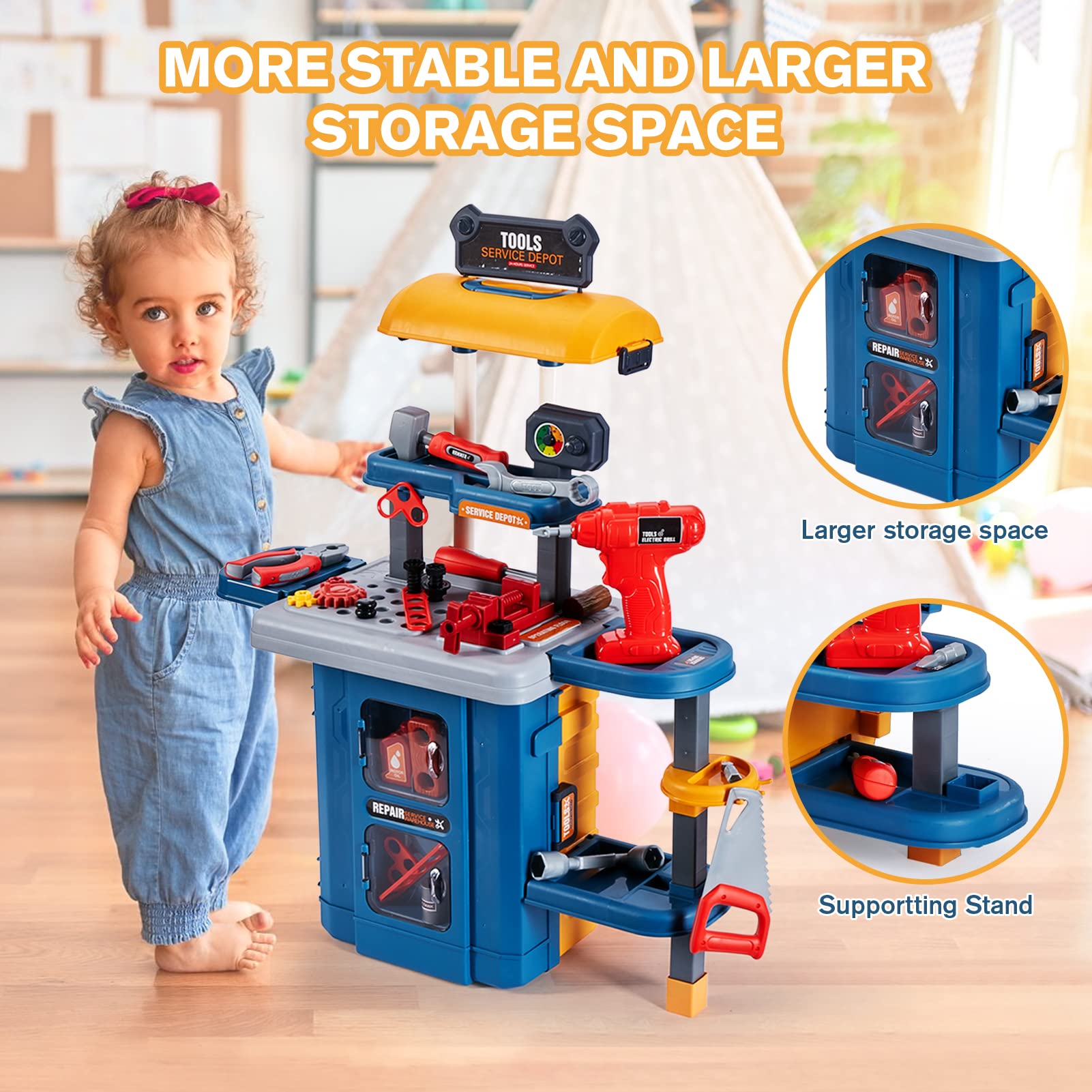 GEIYATOI electric drill adds realistic pretend-play with battery-powered action