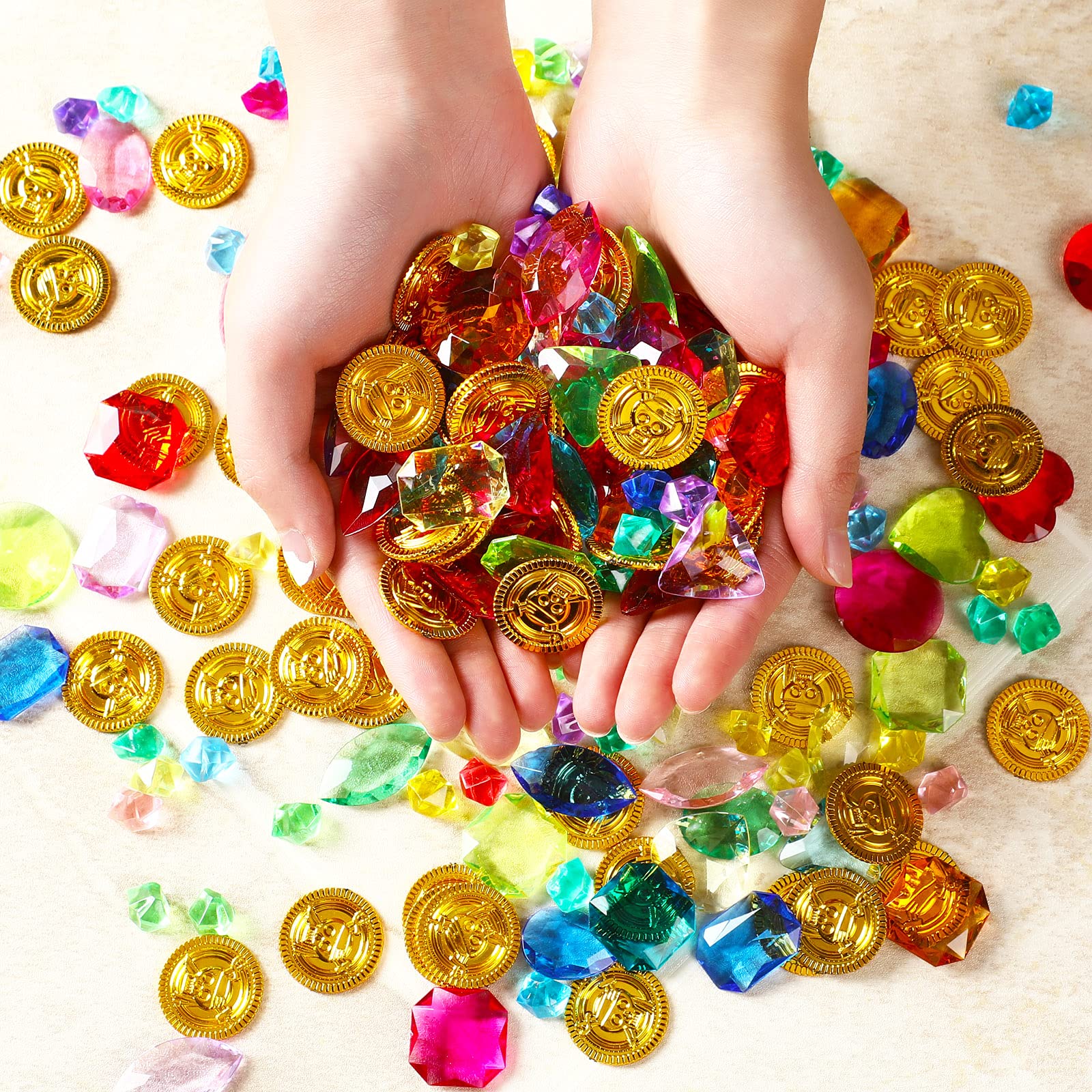Gejoy bright gems shine under light for stage props and rewards.
