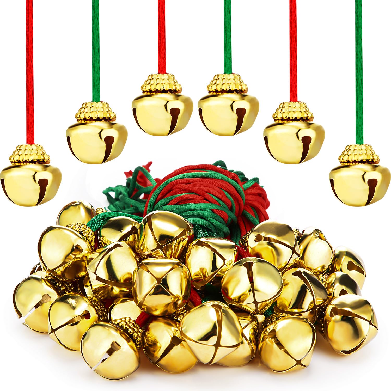 Gejoy Christmas bell necklace red rope for festive outfits and gifting