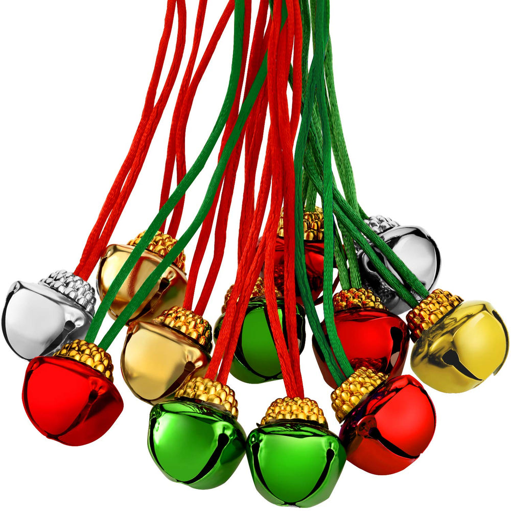 Gejoy Christmas bell necklaces multi-color set in packaging, ideal for gifting
