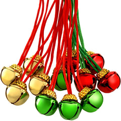 Gejoy Christmas jingle bell necklace with red rope for festive wear and crisp sound.