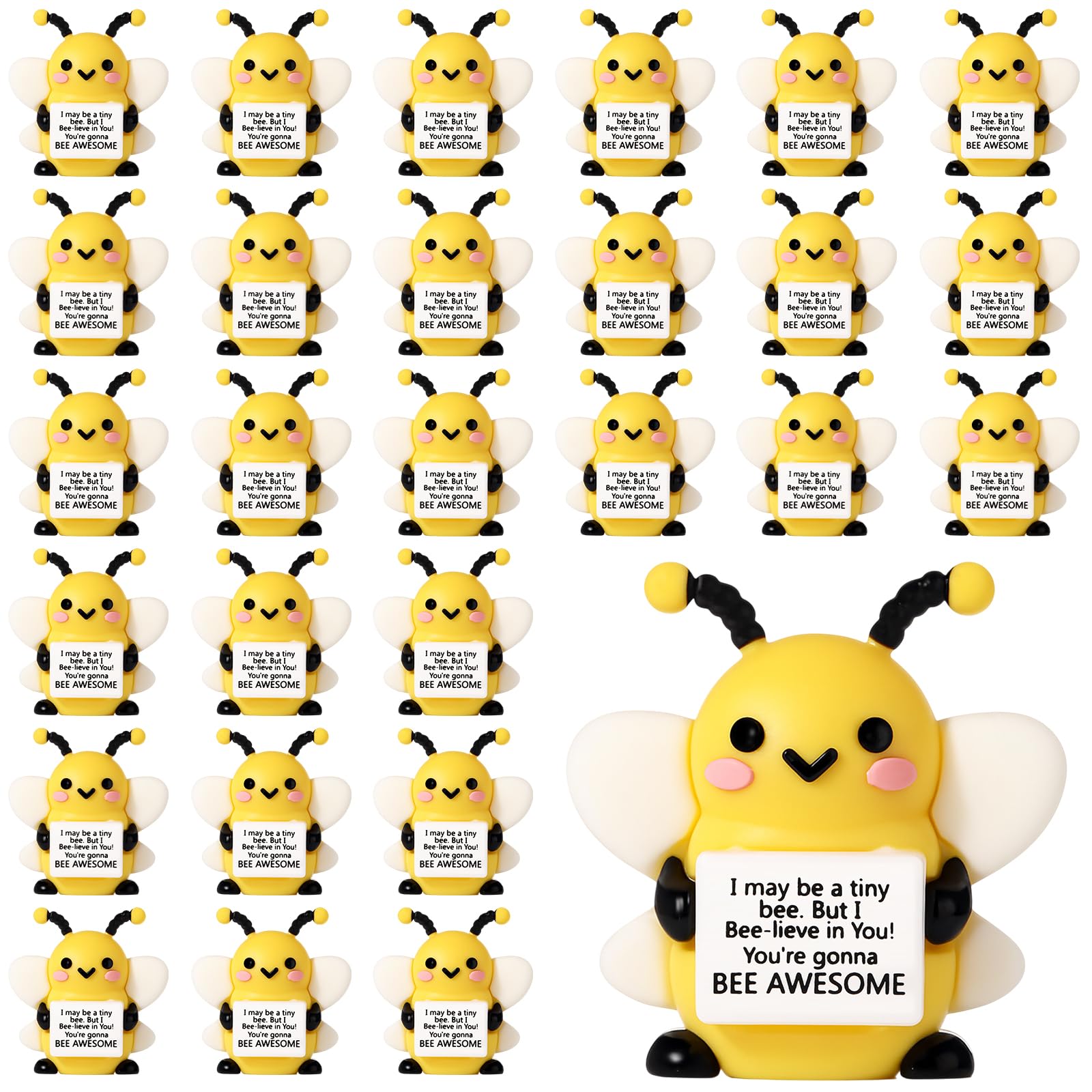 Gejoy mini bee rubber toy closeup, cheerful design ready for gifting.