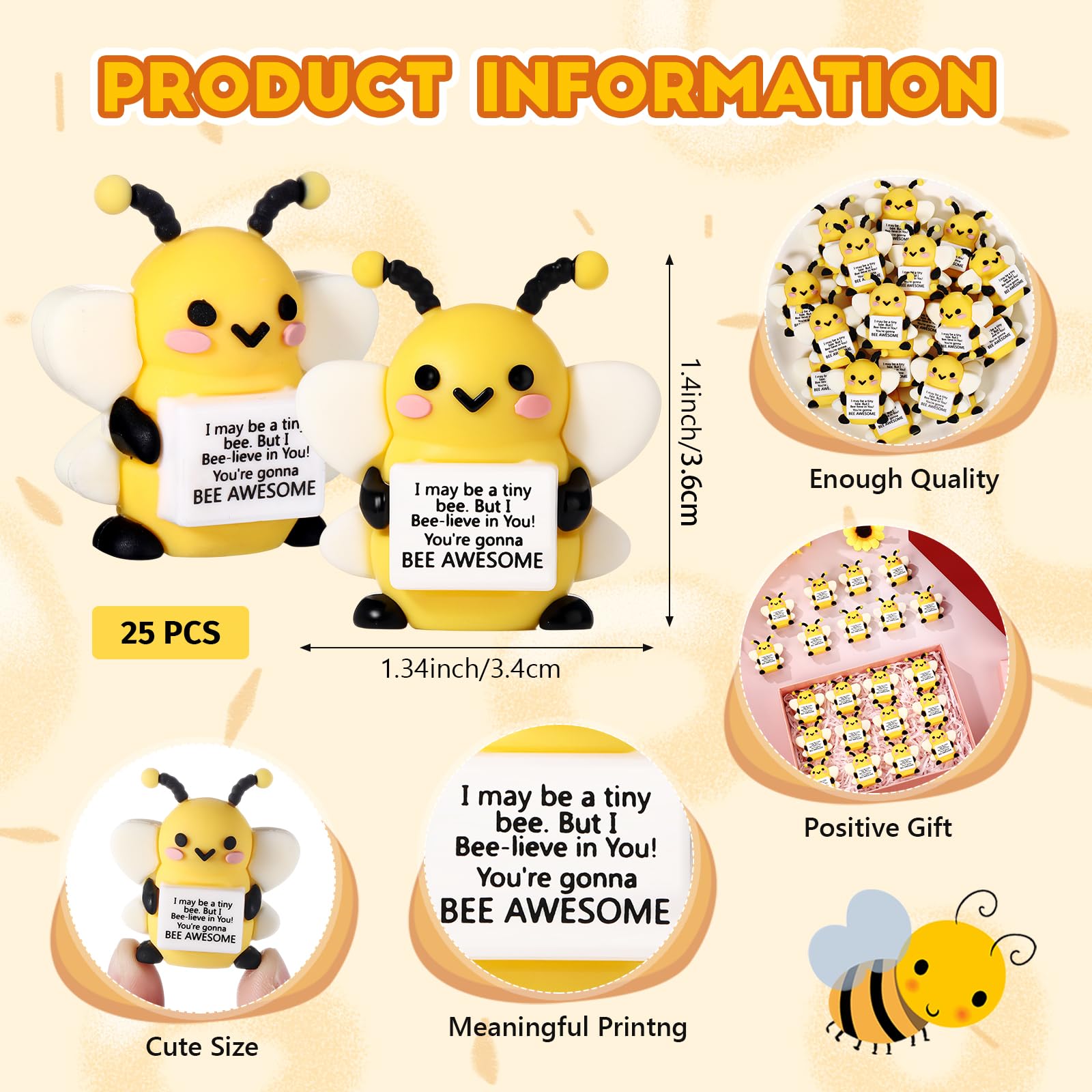 Gejoy mini bee on desk, a charming decor piece that boosts mood.