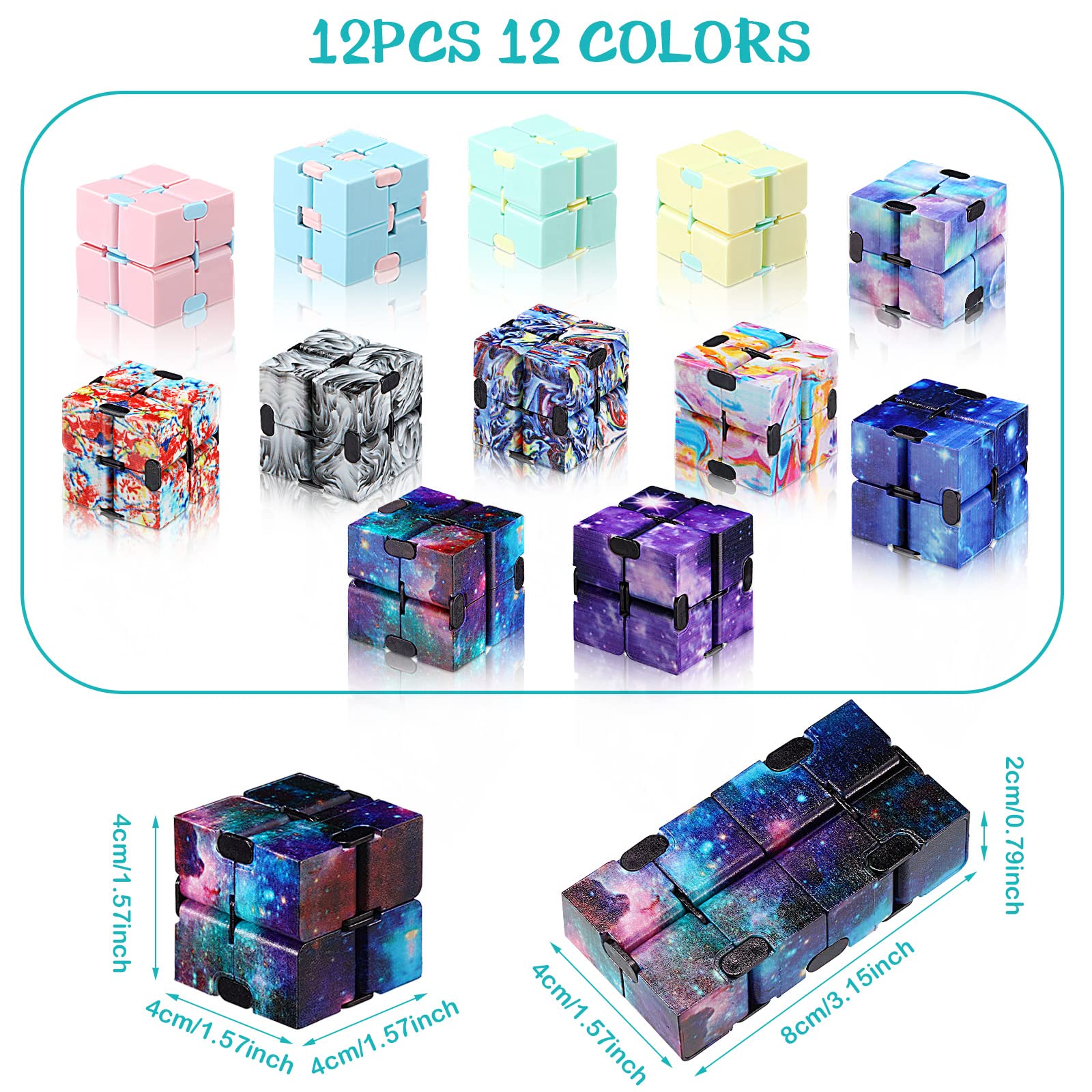 Gejoy mini cubes colorful pack, vibrant fidget toy for focus and play