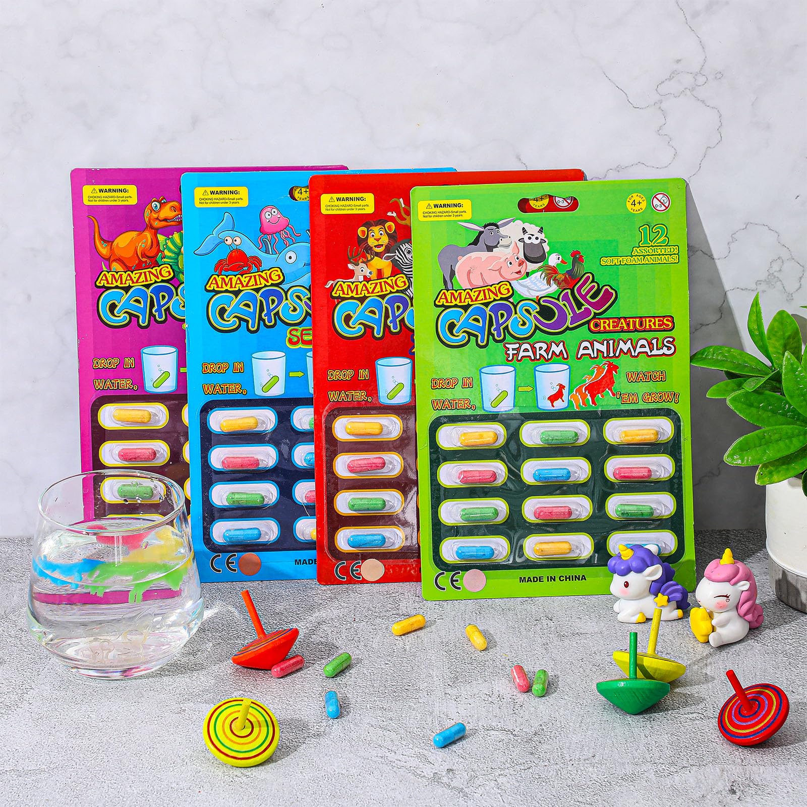 Gejoy farm animals foam figures provide hands-on learning during home activities.