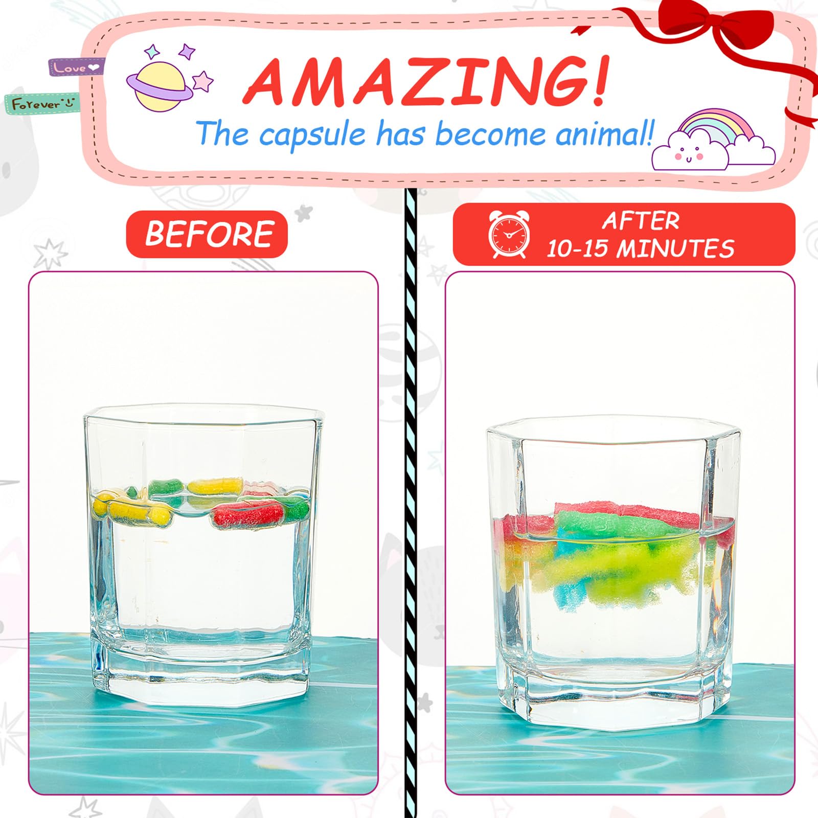 Gejoy sea creature foam shapes bloom during bath time for sensory delight.