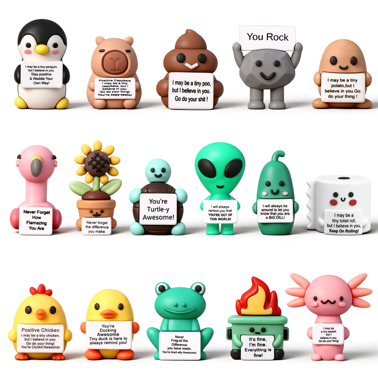 Gejoy You Rock figure on colorful desk for workspace motivation.