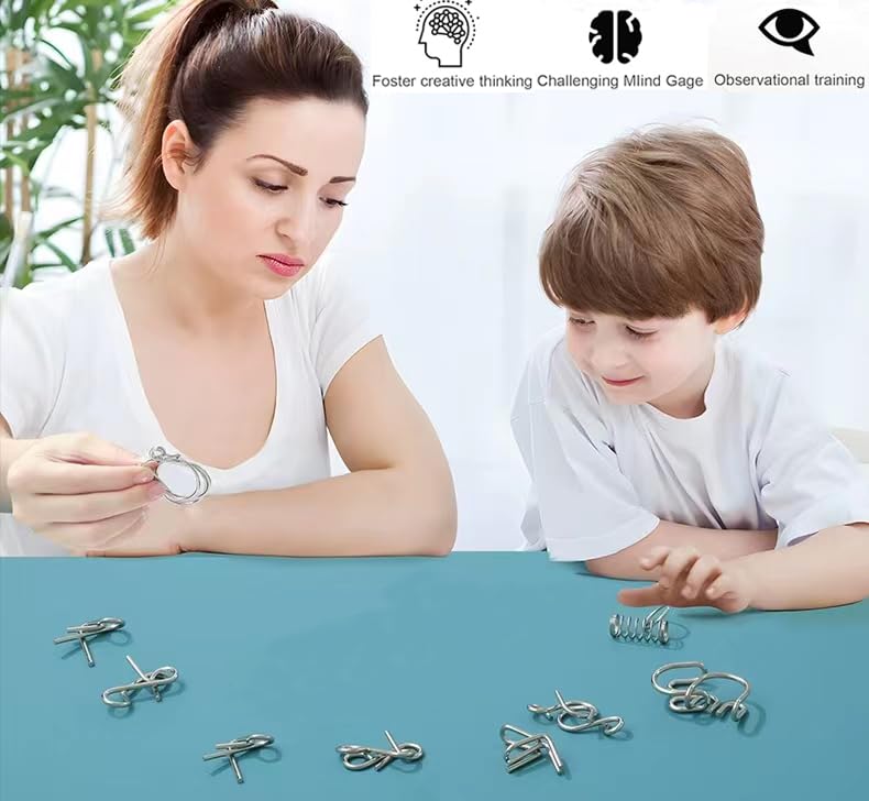 GEKELI unlock challenge ring interlock puzzle to test sequence skills.