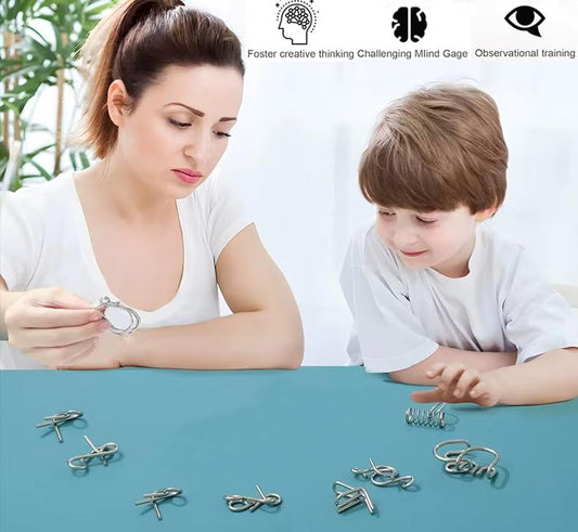 GEKELI unlock challenge ring interlock puzzle to test sequence skills.