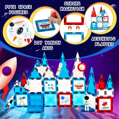 GEKETY space magnets building tiles foster collaborative space-themed storytelling.