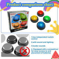 Gelabur easy-use buzzers powered by two AA batteries for students.