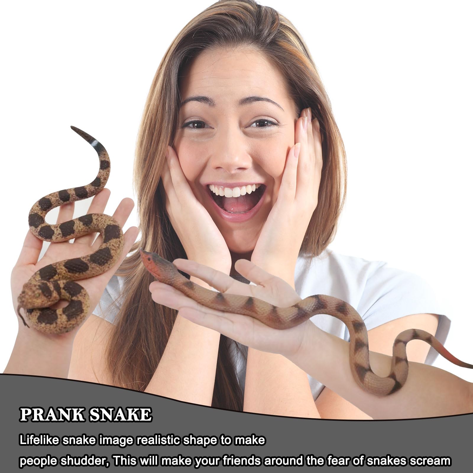 Gelabur life-like snake figurine for Halloween decorations and educational demos.