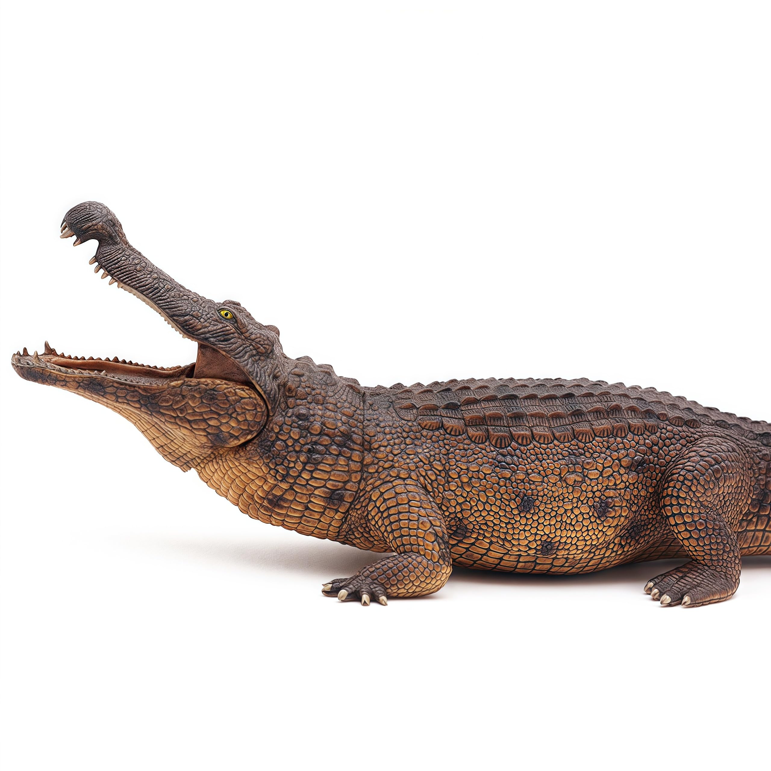 Gemini&Genius Giant Crocodile Toy close-up on painted texture for lifelike display
