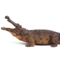 Gemini&Genius Giant Crocodile Toy close-up on painted texture for lifelike display