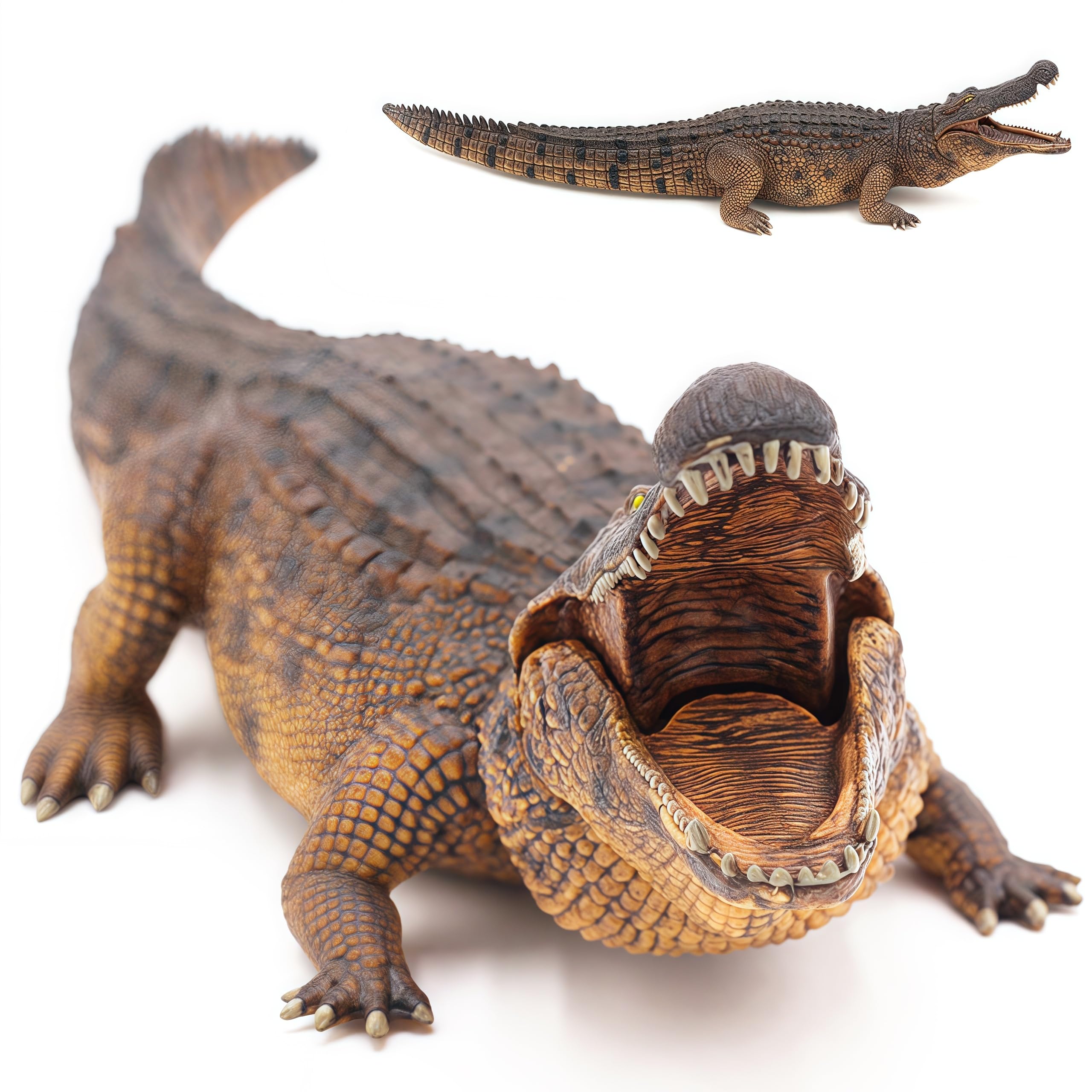 Gemini&Genius Giant Crocodile Toy full body view for display and imaginative play