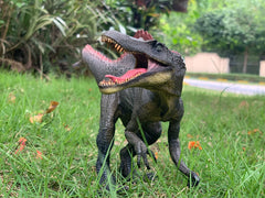 Gemini&Genius Spinosaurus with articulated jaw for interactive bite-and-display moments.