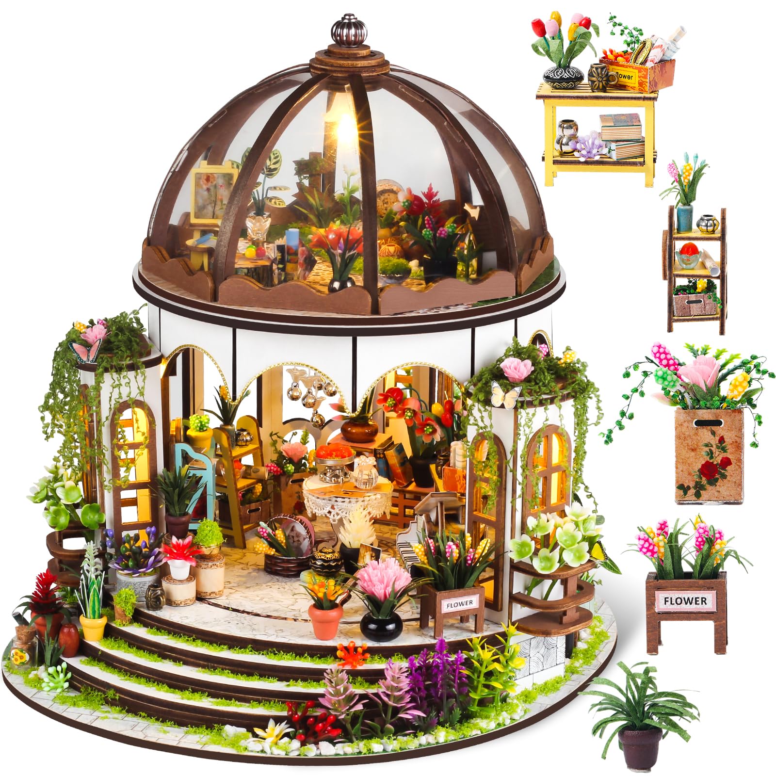 GEMOWN DIY Book Nook Hanging Garden interior view for cozy bookshelf decor