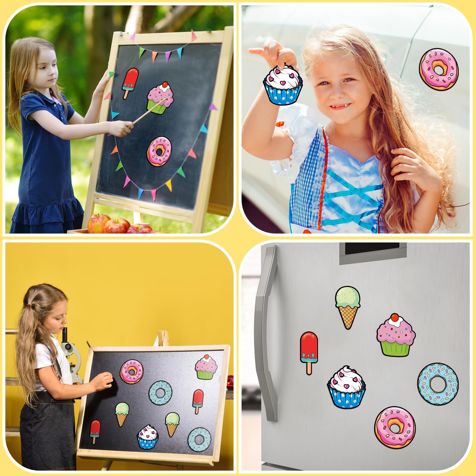 Gemscream cupcake coloring magnet doubles as charming fridge art.