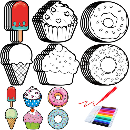 Gemscream donut card magnet ready for coloring and fridge display.
