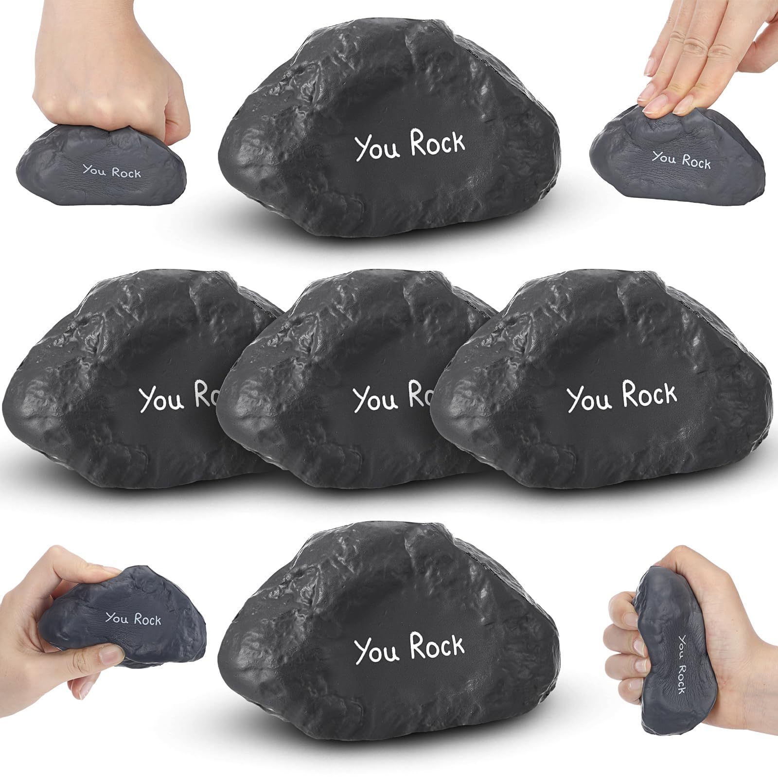 Gemscream gray stone-styled stress ball pack of ten for quick focus