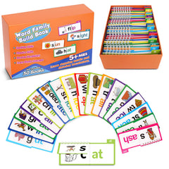 Gencokok 30PCS flip books cover with vibrant word families for early reading