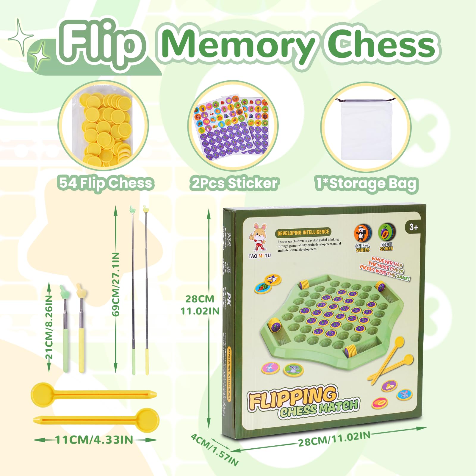 Gencokok memory chess set includes 54 pieces for hands-on learning