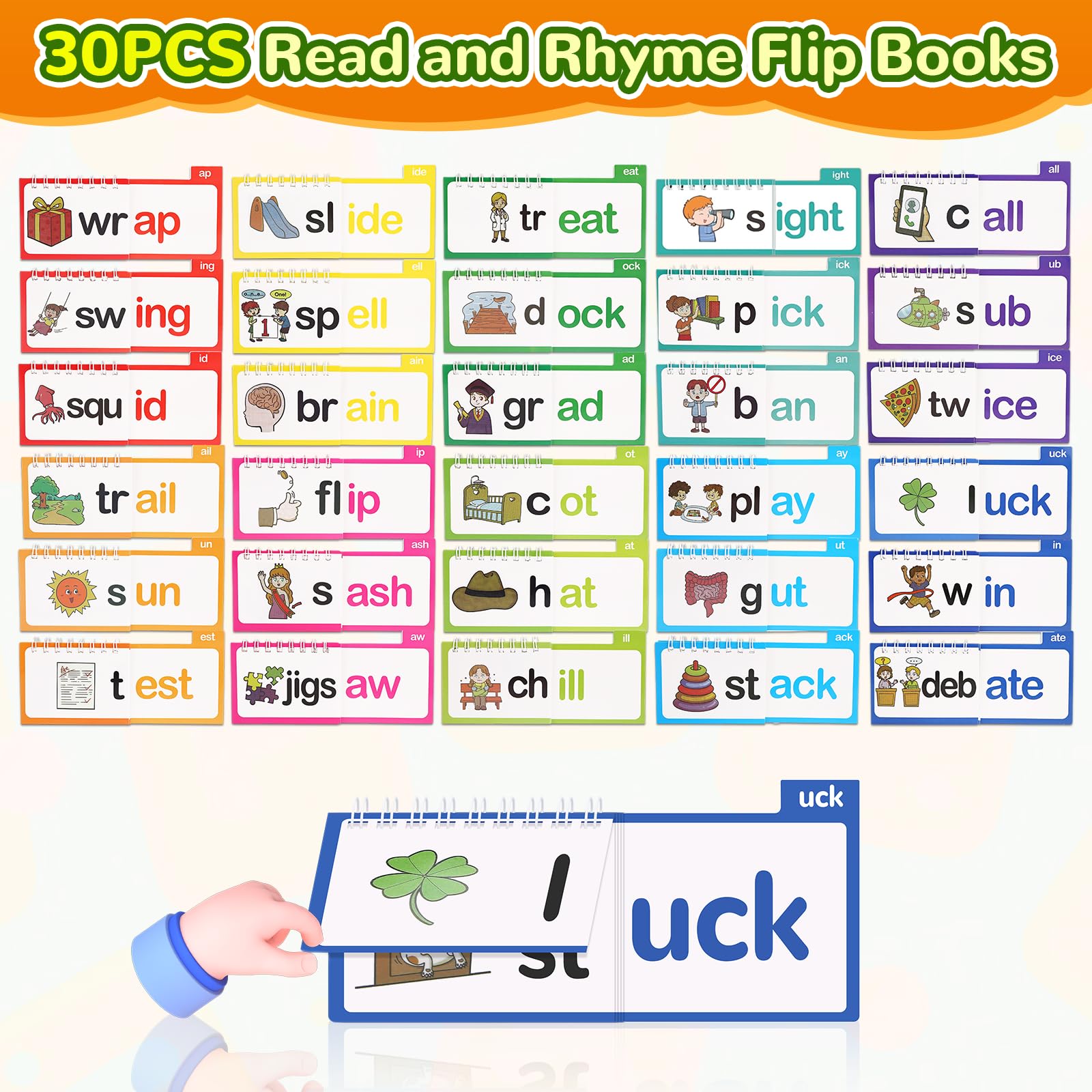 Gencokok flip books child flipping pages to practice phonics