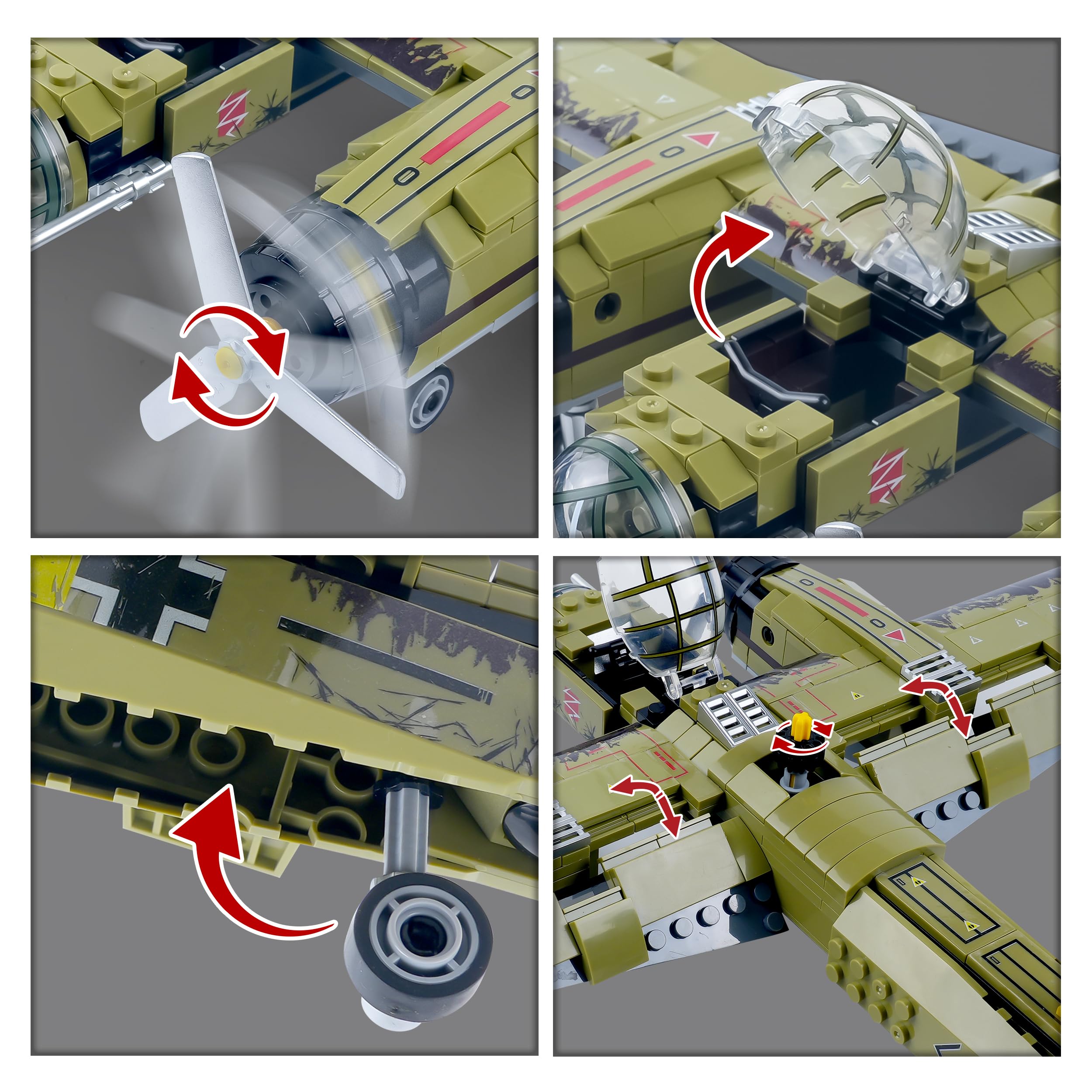 General Jim's JU-88 propellers and rotating mechanisms enhance interactive display.