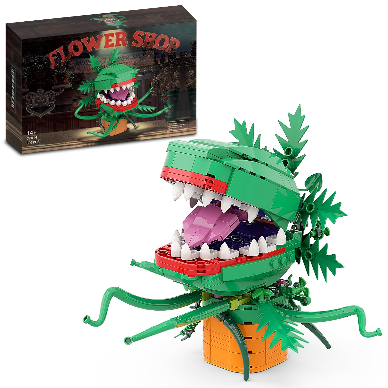 Generic Audrey II piranha flower build-kit-303pcs image for immersive construction fun