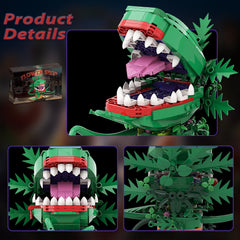 Generic Audrey II piranha flower sharp-teeth-tongue close-up delivers horror vibes