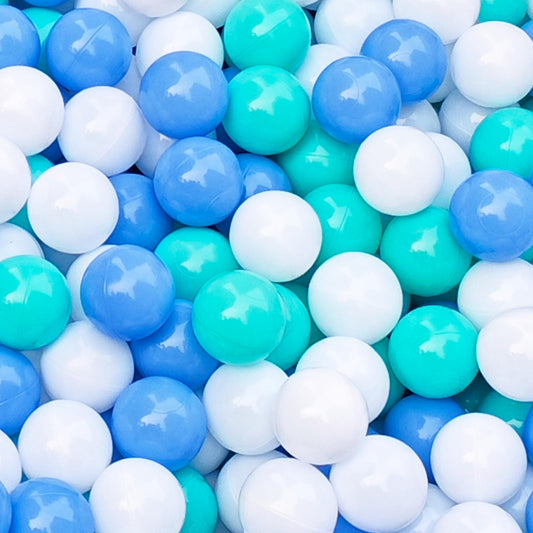 Generic ball pit balls in sky blue support color recognition during play