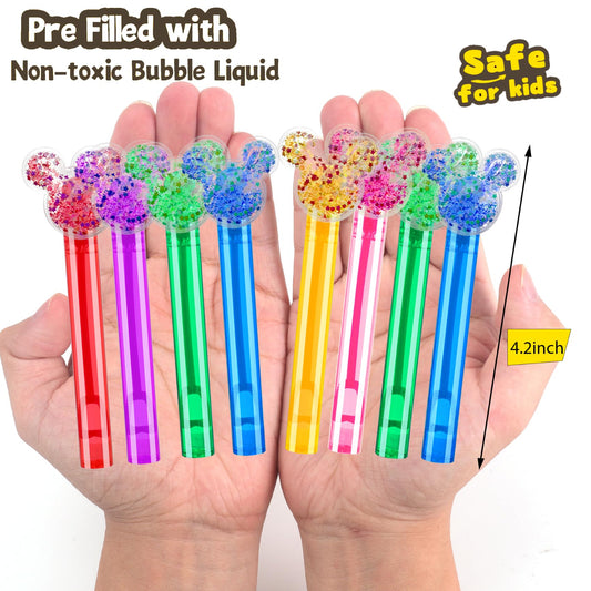 Generic Glitter Bubble Wands six-color set for colorful celebrations.