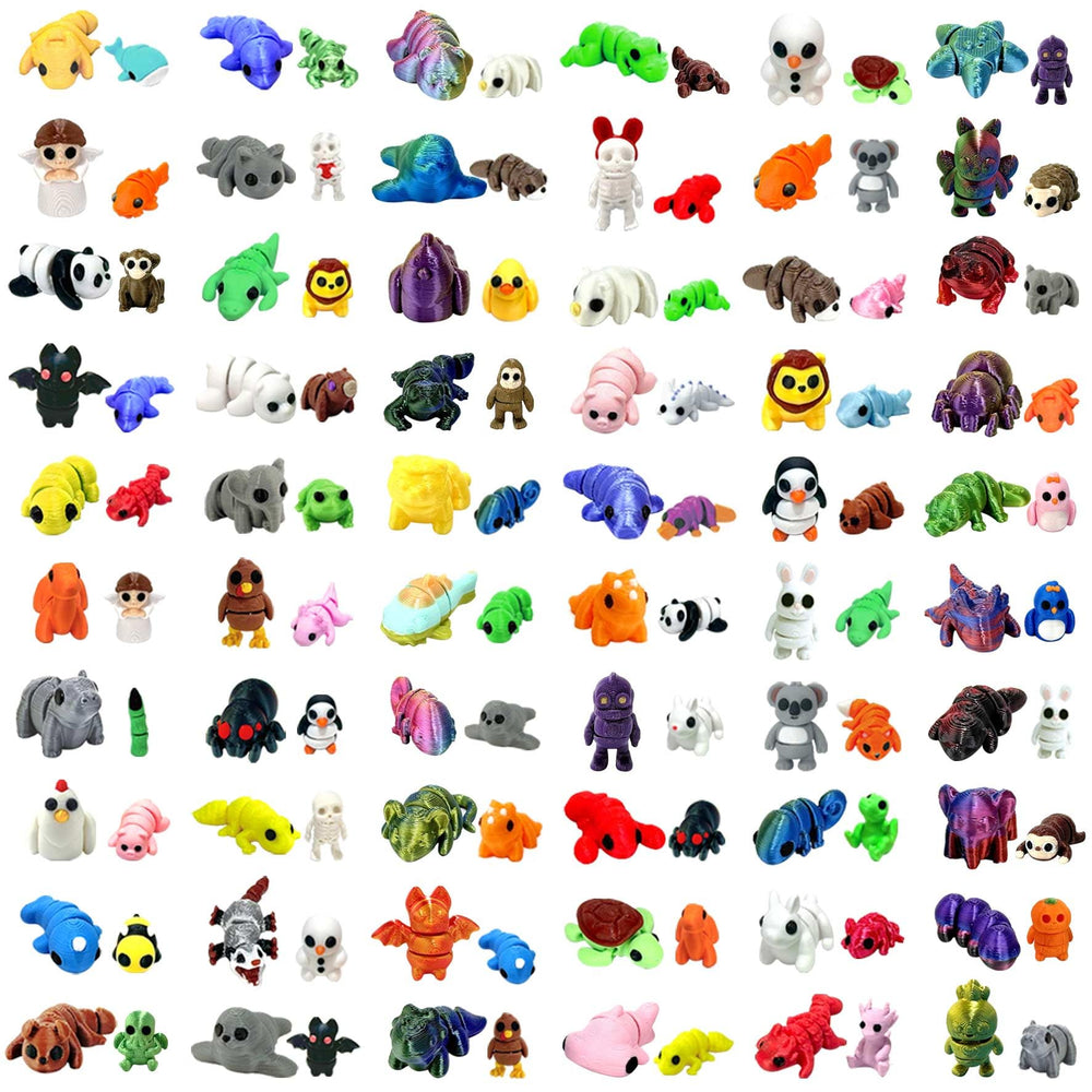 Generic Christmas and New Year gift-ready set of tiny animals.