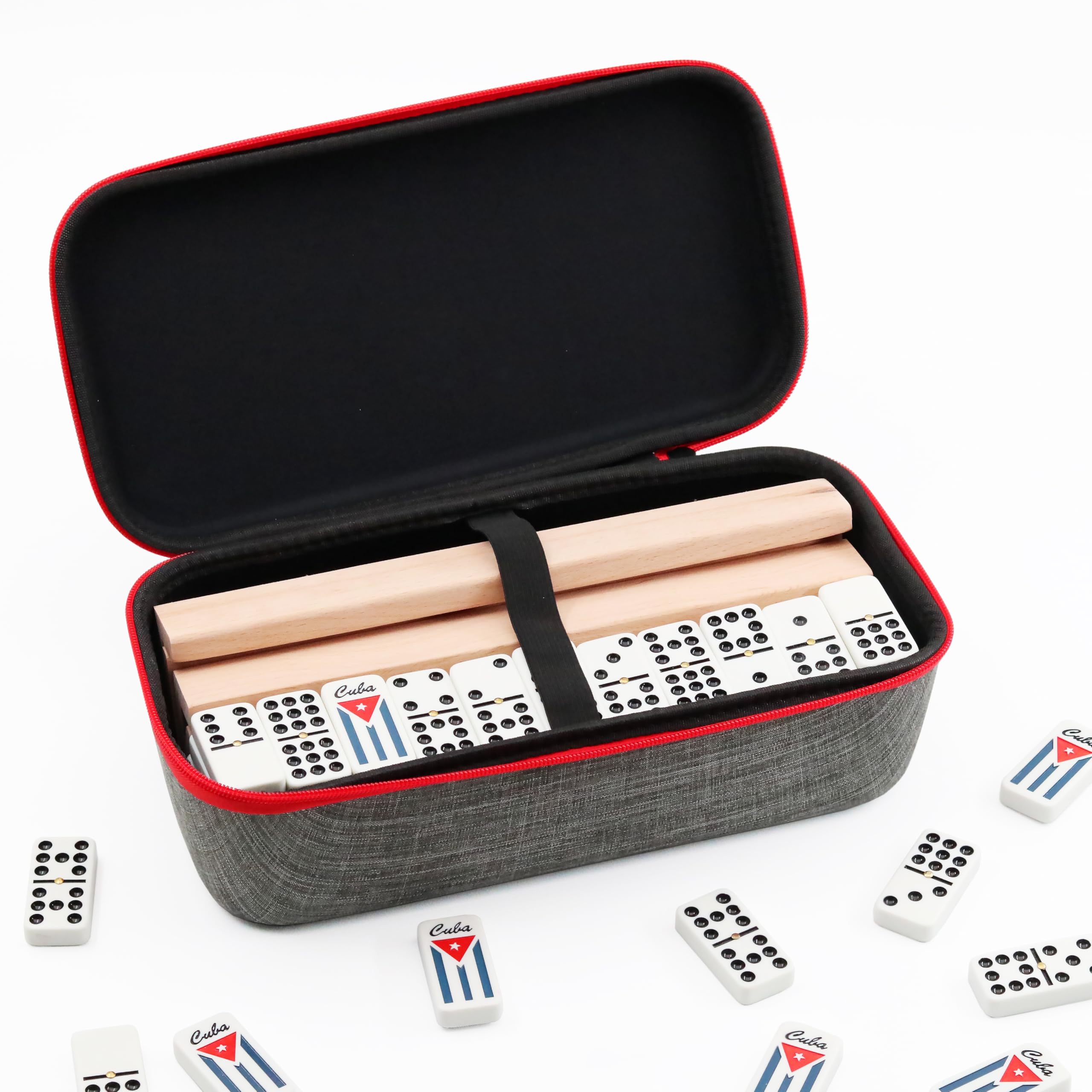 Generic Cuban culture-inspired domino set evokes nostalgic gatherings