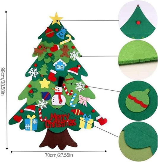 Close-up of the 38.6 x 27.6 inch felt tree showing soft texture
